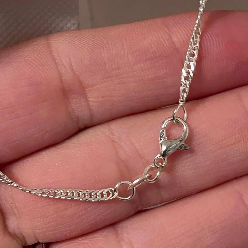 925 SILVER OVERLAY DAINTY FRESHWATER PEARL PENDANT WITH CHAIN